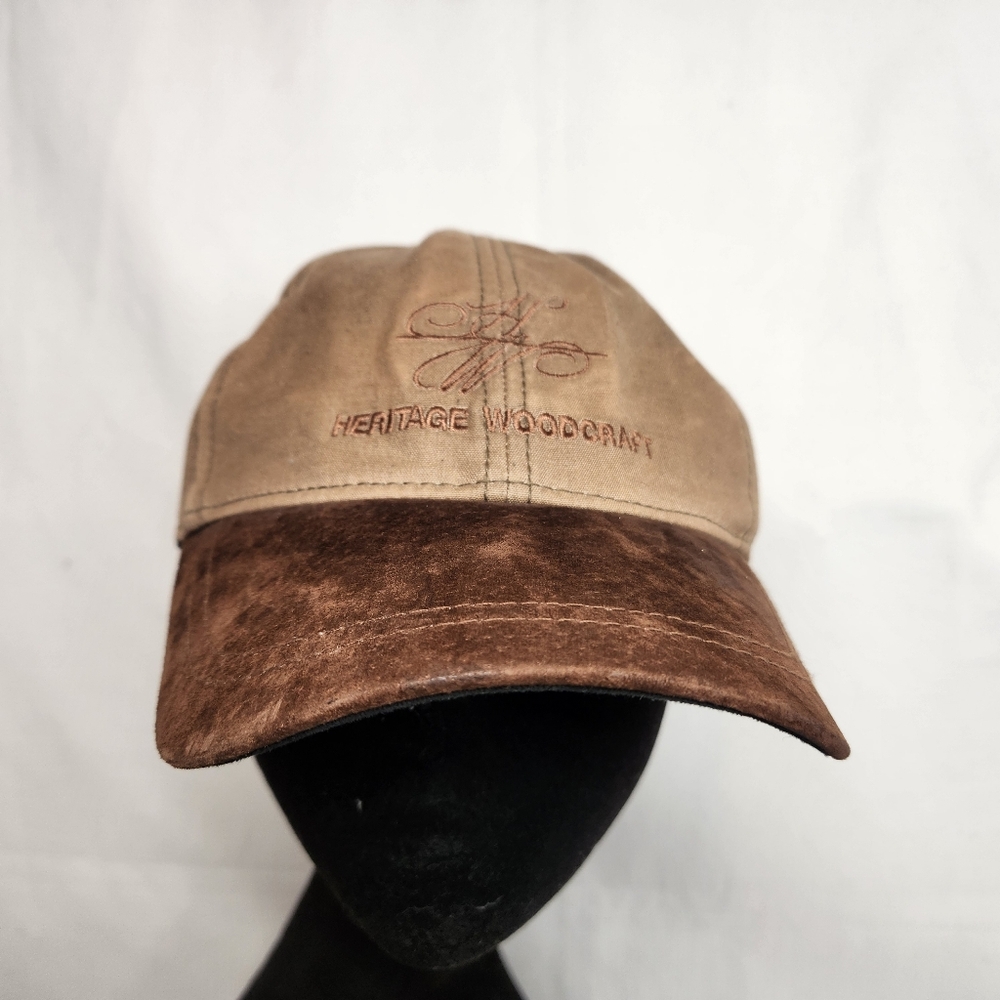 Heritage Woodcraft Mens OS Leather Brown Baseball Adjustable Cap Hat